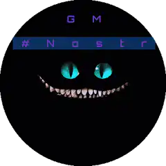 Cheshire Cat with #Nostr text