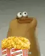 Popcorn with googly eyes