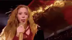 Shakira singing on stage