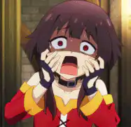 anime girl screaming with hands on face