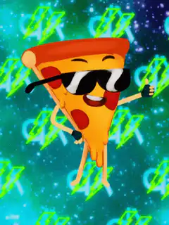 Cool pizza slice dancing