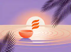 Zen cup with steam and ripples