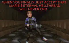 Gordon Freeman running with Marie's eternal hellthread