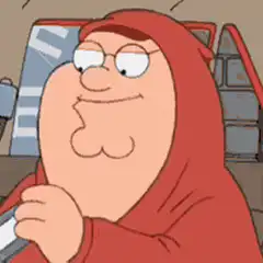 Peter Griffin eating ice cream and hiding