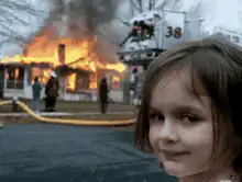 This is fine girl with burning house