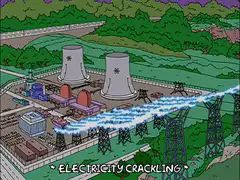 Simpsons nuclear plant electricity crackling