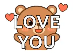 Cute bear saying love you