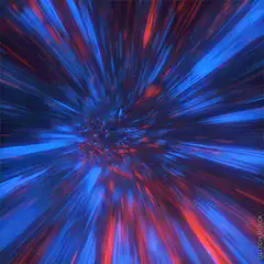 red and blue warp speed tunnel