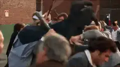 Ron Burgundy leads the news team brawl