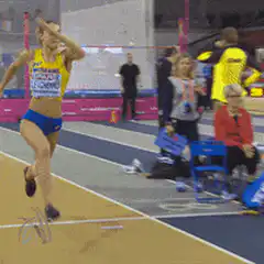 Female athlete pole vault
