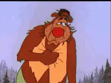 Winnie the Pooh character crying and collapsing