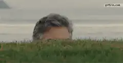George Clooney rising from grass