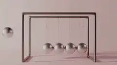 Newton's cradle swinging