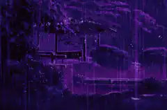 purple rain garden scene