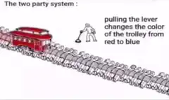 Two party system trolley changes color