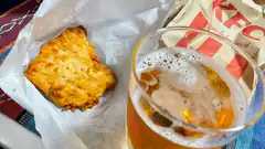 KFC chicken and beer