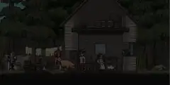 RimWorld colony at night