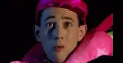 Kevin Smith in pink inflatable costume