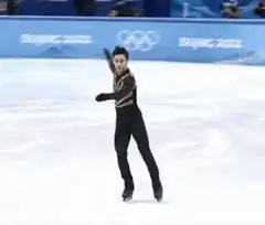 Figure skater performing at Beijing 2022