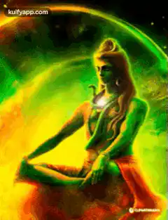 Glowing Lord Shiva meditating