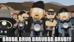 South Park bikers revving engines
