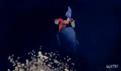 Sorcerer Mickey riding a wave
