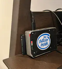 Shitcoin inside device with laser