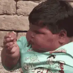 Baby eating a cracker