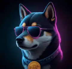 Neon Doge with Bitcoin
