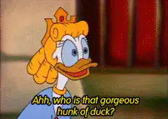 Daisy Duck swoons over Scrooge McDuck