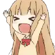 Anime girl screaming then surprised
