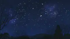 Starry night sky with twinkling stars