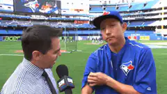 Baseball player flexes noodle arm