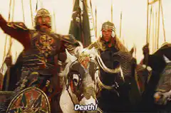 Gimli yells Death!
