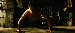 Batman doing pushups in prison