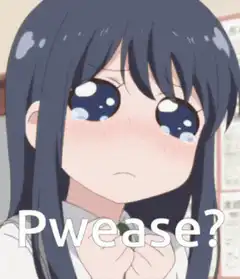 Anime girl pleading with big eyes