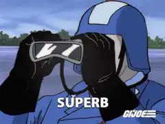 G.I. Joe looking through binoculars