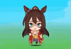 Chibi horse girl dancing with sparkles