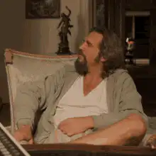 The Dude puts on sunglasses