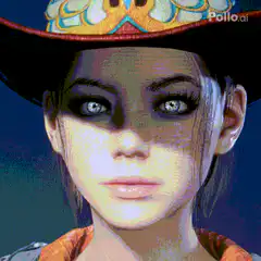 Girl in cowboy hat in flower field