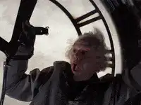 Doc Brown falling through clock