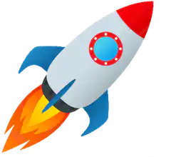 Animated cartoon rocket ship