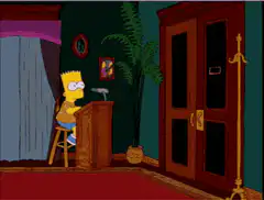 Homer Simpson enters and exits room