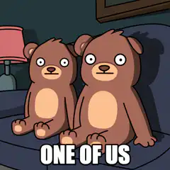 Two Stuffed Bears One of Us