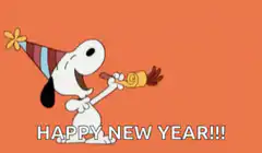 Snoopy blowing a party horn