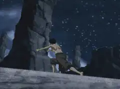 Aang uses energybending on the moon