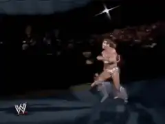 Wrestler running to the ring