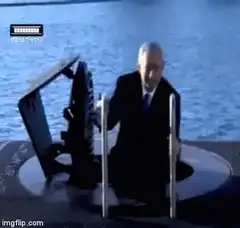 Benjamin Netanyahu on crutches
