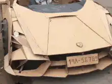 Cardboard Lamborghini car