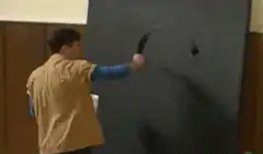 Professor draws dick butt on blackboard